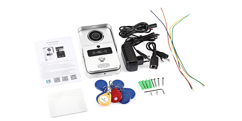 Smart doorbell with HD camera and RFID electronic lock integration