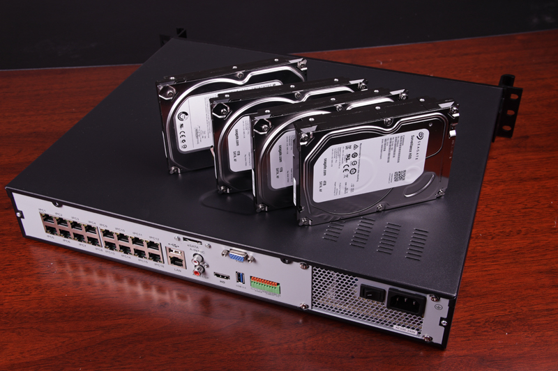 NVR支持4个硬盘共24TB